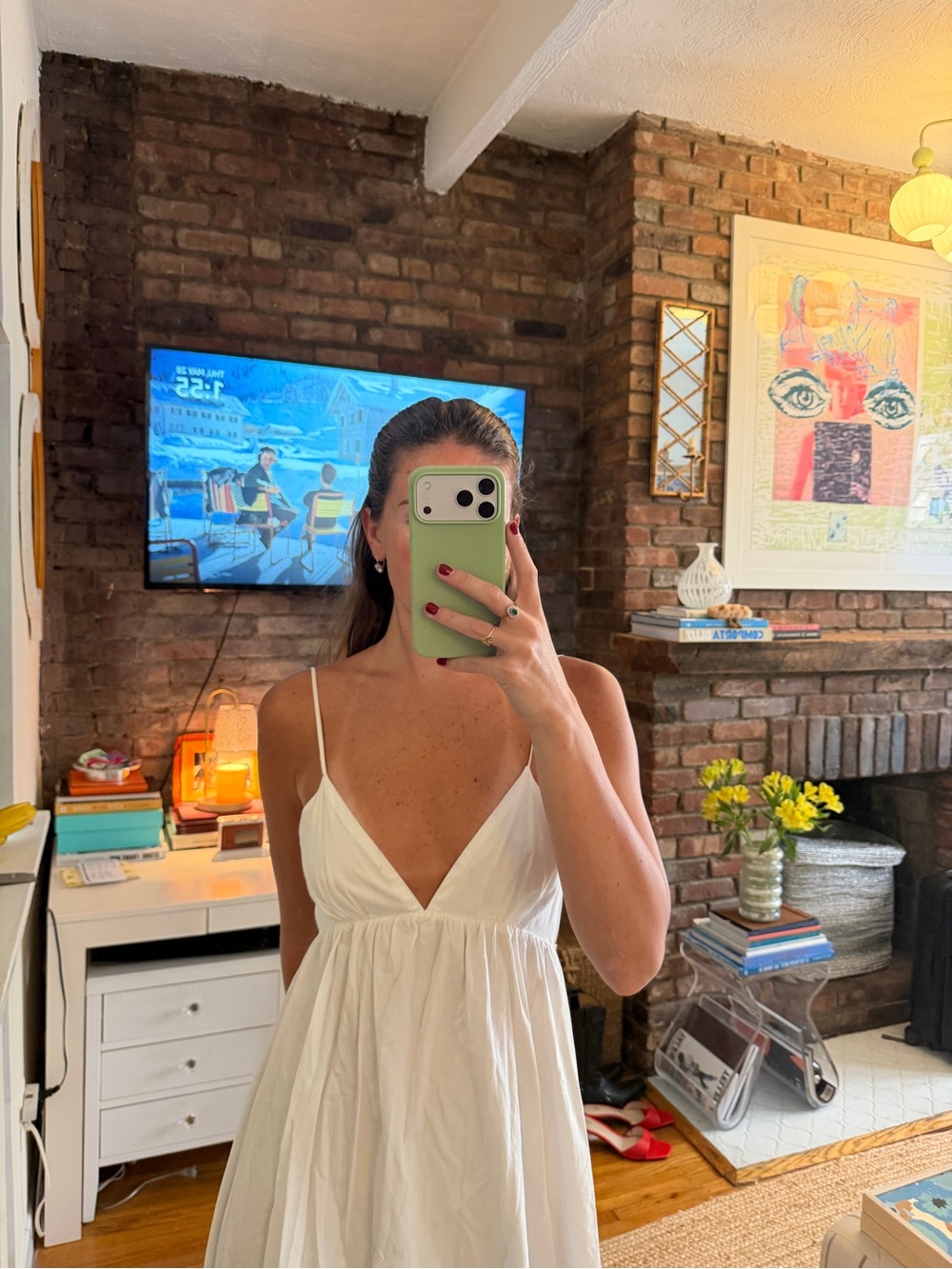 Zara White Slip Midi Dress - Picture 2 of 4